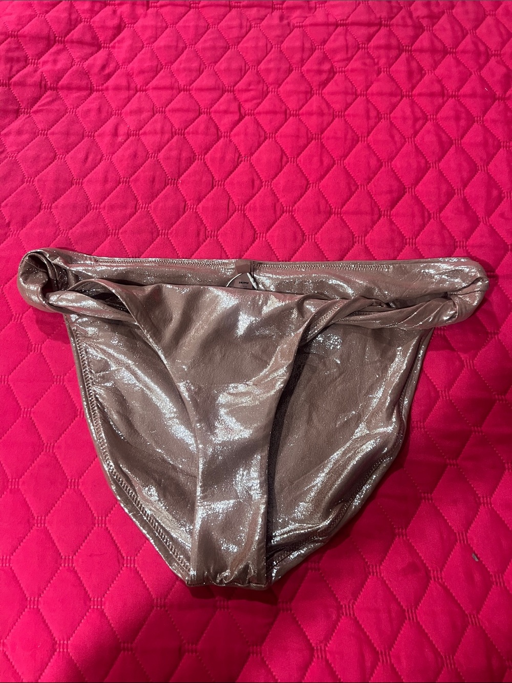 SKIMS Metallic Taupe Bikini Bottoms